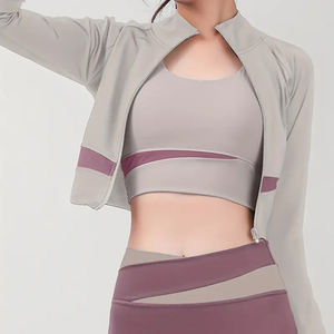 1 pieza Chaquetas deportivas ajustadas con cremallera sin costuras para mujer Chaquetas ajustadas conjunto de ropa deportiva gimnasio chaquetas de Fitness - Product Image 3