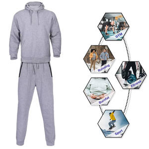 Venta al por mayor de pantalones de chándal con capucha de color sólido para hombre conjunto de 2 piezas transpirable logotipo personalizado Jogger conjuntos chándales de hombre chándal Unisex - Product Image 5