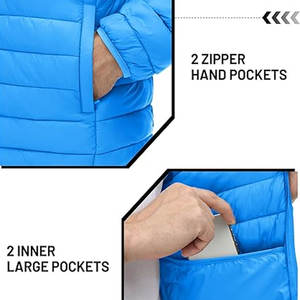 Chaqueta Acolchada para Hombre OEM, Chaqueta Ligera con Aislamiento Térmico, 4 Bolsillos Prácticos, Resistente al Agua y al Viento, Lista para Viajar - Product Image 4