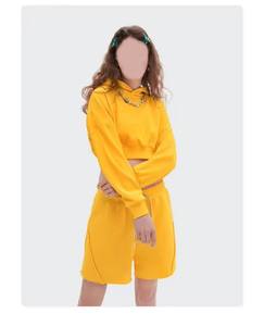 Conjunto de Dos Piezas de Punto Personalizado para Mujer 2025, Traje Deportivo de Invierno, Sudadera con Capucha Corta, Diseño Personalizado, Sudaderas con Capucha para Mujer - Product Image 6