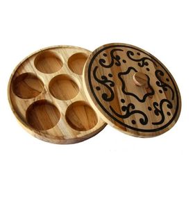 Boîte à épices en bois naturel conteneur à épices pour la maison maison restaurant hôtel d'Inde artisanat naturel - Product Image 4