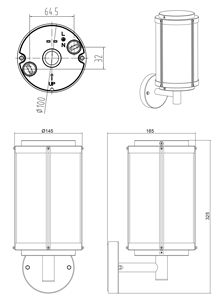 Lámpara de pared de óxido de tanaro E27 IP44 (Trio Lighting 202360124) - Product Image 4