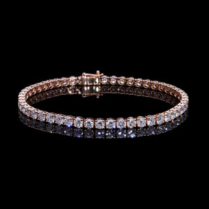14K <b>White</b> Gold Rhodium Plated Lab Grown CVD Diamond Tennis <b>Bracelet</b> Brilliant Cut Four Prong Setting Classic Elegant Fine - Product Image 2