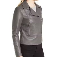 Chaqueta de Cuero Genuino para Mujer, Moda de Invierno, Tejida, Transpirable, Ecológica, Impermeable, de Alta Calidad, con Logotipo Personalizado