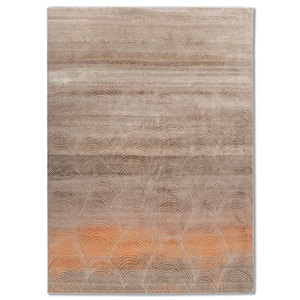 Alfombras de Lana y Seda de Bambú Anudadas a Mano Azalea AKWB-13006 para Sala de Estar, Pasillo, Patrón Abstracto, Alfombra de Yute de Algodón Orgánico - Product Image 1