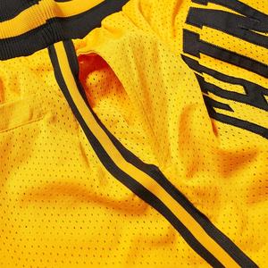 Short de basket-ball en maille à séchage rapide pour hommes avec poches, logo personnalisé, broderie, short chaud tricoté, fermeture à cordon - Product Image 3