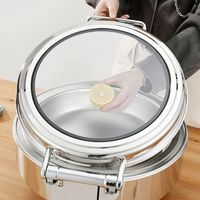 Réchaud alimentaire en acier inoxydable, équipement de buffet électrique de luxe pour hôtel, réchaud rond commercial pour restaurant