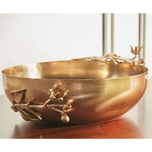 Bol à Chocolat Décoratif Luxueux Métal Or Finition Avec Bel Accent Floral Dessert Affichage Pour Hôtel Fournisseurs - Product Image 1