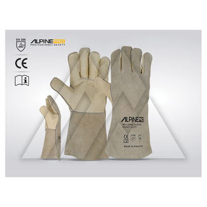 Guantes de protección para soldadura de cuero, resistentes al calor, antivibración, para adultos - Product Image 6