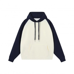 เสื้อฮู้ดโอเวอร์ไซส์ผู้ชาย แขนเสื้อแบบแร็กแลน ผ้าเฟรนช์เทอร์รี่ สีพื้น สไตล์ลำลอง สำหรับฤดูใบไม้ร่วง มีกระเป๋า ดีไซน์เรียบง่าย ทรงปกติ - Product Image 2