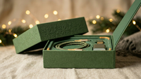 Boîte rigide à clapet de luxe avec gaufrage flocon de neige et pelliculage brillant pour accessoires technologiques, ensemble d'emballage cadeau personnalisé pour chargeur et câble
