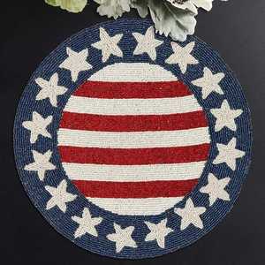 Elegant 14-Inch Glass <b>Table</b> <b>Coaster</b> Handmade Kitchen Home Furnishing Mats & Pads Stylish Beaded Slate Decor - Product Image 4