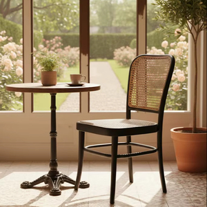 SOLOBEAT Noir <b>Rattan</b> Modern Eco-Friendly Dining <b>Chair</b> Solid Wood Handmade Restaurant Furniture for Hotel Living Room Apartment - Product Image 1