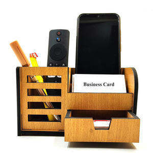 โต๊ะไม้จัดระเบียบ-ที่ตั้งปากกาพร้อมลิ้นชักมือถือ & ที่ใส่บัตร | 4in1จัดระเบียบเครื่องเขียนอเนกประสงค์สำหรับสำนักงานและโต๊ะเรียน - Product Image 6