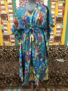 Caftan long en coton à fleurs indiennes, robe de plage pour femmes, vêtements de nuit, tenue de soirée confortable - Product Image 6