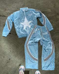 Conjunto cortavientos de nailon personalizado para hombre, chándal de invierno de dos piezas con chaqueta y pantalones con capucha - Product Image 6