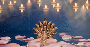 Lotus Pattern Metal Ganesha Idol Estatua colgante de pared para Diwali Decoración de pared Decoración de puerta o Idea de regalo - Product Image 2