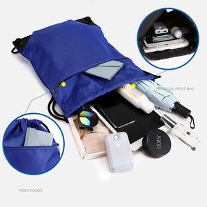 ISKYBOB grande capacité sac de rangement Portable couleur unie cordon sac à dos paquet poche pour basket-ball Football Polyester - Product Image 5