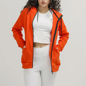 Fabricante al por mayor personalizado logotipo impreso mujeres sudaderas con capucha cremallera Streetwear OEM servicio disponible para invierno otoño frente - Product Image 5