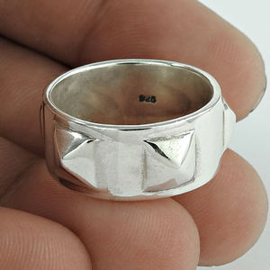 Elegant Design S925 Sterling Silver Geometric Matte Finished Surface <b>Chunky</b> <b>Ring</b> for Women Luxury Gifts For Her Wholesale OEM - Product Image 2