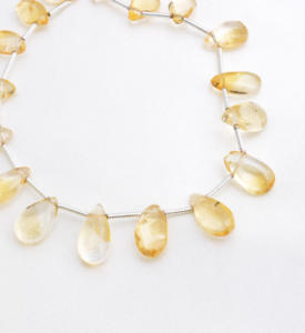 Perles de citrine en forme de poire, collier de pierres précieuses naturelles de 8 pouces, pierre précieuse pour la fabrication de bijoux fins - Product Image 6