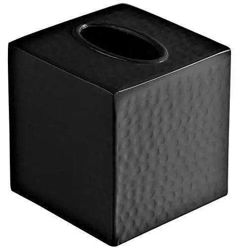 Boîte de distributeur de serviettes d'affichage de Table enduite noire à bas prix conception spéciale boîte de rangement de mouchoirs de belle qualité pour Noël