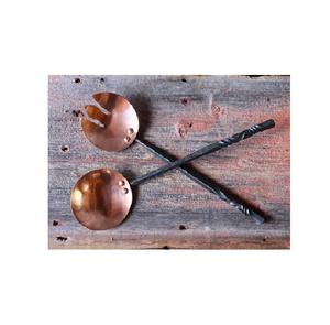 Cuchara de ensalada de metal Cucharas negras Cuchara de postre de té para restaurantes Uso de mesa de cena - Product Image 1