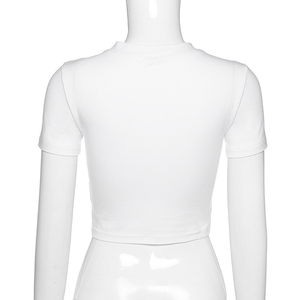 Quantité minimale de commande bas OEM Logo personnalisé Cropped Tops Tees Shirt avec strass - Product Image 6