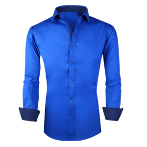 Chemise habillée homme élégante moutarde coupe ajustée 100 % coton séchage rapide respirante manches longues boutonnée formelle décontractée bureau - Product Image 3