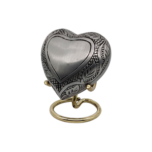 Heart Shaped <b>Pet</b> Urn Stainless Steel Antique Style Durable Cremation <b>Box</b> for <b>Pet</b> <b>Ashes</b> - Product Image 1