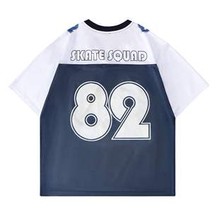 Trending High Quality Retro Vibe American Style 100% Polyester Mesh Football Jersey Sublimation With Customize Name & Number - Product Image 2