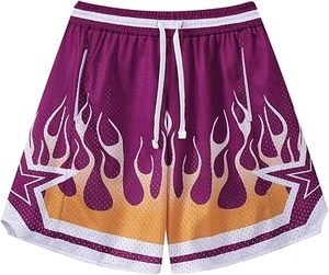 Pantalones Cortos Deportivos de Baloncesto para Hombre, Pantalones Cortos Deportivos Casuales con Estampado Gráfico de Malla, Pantalones Cortos para Correr - Product Image 4