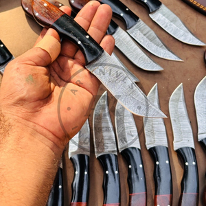 Cuchillo de Hoja Fija de Acero de Damasco Forjado a Mano para Caza Profesional al Aire Libre, Dureza OEM 56HRC, Mango de Madera Pakka, 1 Pieza de Alta Calidad - Product Image 2