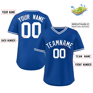 Maillot de baseball bleu personnalisé pour hommes, uniforme d'équipe en maille respirante, nom et numéro personnalisés, vêtements de sport brodés - Product Image 2