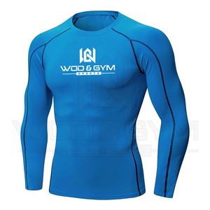 Vente en gros de produits directement en usine Vêtements de course personnalisés Polyester Spandex Hommes Sport Compression Manches complètes T-shirts de gymnastique - Product Image 5