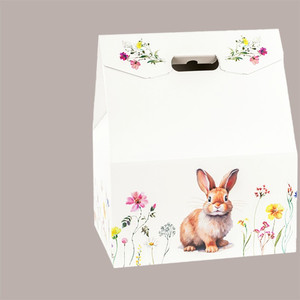 Baulotto 750g/1kg Porte-papier classique blanc avec motif colombes et fleurs printanières 330x250x390mm Lot de 10 fournitures de Pâques avec poignée - Product Image 2