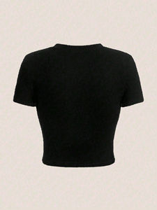 เสื้อยืดครอปสำหรับผู้หญิงเสื้อครอปแบบ100% คอตตอนยืดได้เสื้อครอปสำหรับผู้หญิงดีไซน์ล่าสุด - Product Image 4