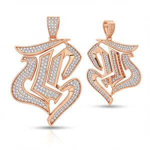 Pendentif Hip Hop en or 14 carats pour homme/femme Star Dust Lab Grown Diamond Elegant Unisex pour les mariages et les fêtes inspirées par - Product Image 3