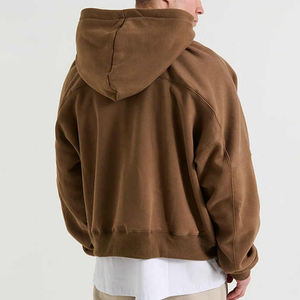 Sudaderas con capucha para hombre de corte holgado con logotipo personalizado, diseño recortado único, ropa informal OEM para uso al aire libre, sudaderas con capucha para hombre - Product Image 5