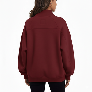 Sweat-shirt à col montant en molleton imprimé et brodé avec logo personnalisé de haute qualité, coupe ample unisexe, poids lourd, pull d'hiver - Product Image 2