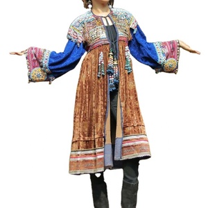 Vestido de Novia Afgano Vintage, Vestido Largo Multicolor Afgano, Chaqueta Larga Kuchi Afgana, Vestido de Fiesta Afgano para Mujer - Product Image 1