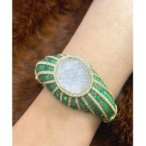 Attractive Antique Look Gold Plated <b>Moissanite</b> Kundan Openable <b>Bangles</b> Wear for Functions Two Pair Of <b>Bangle</b> Set for Women Girl - Product Image 3