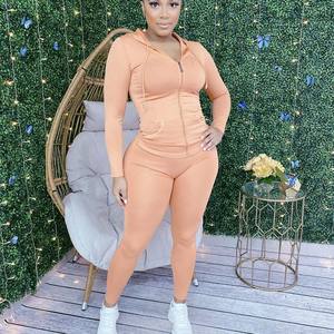 Conjunto Deportivo de 2 Piezas, Sudadera con Cierre y Cordón Ajustable con Bolsillos y Pantalones Jogger con Cintura Elástica, Traje Deportivo de 2 Piezas - Product Image 5