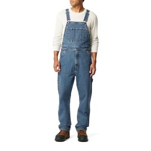 <span class=keywords><strong>Salopette</strong></span> cargo vintage <span class=keywords><strong>en</strong></span> <span class=keywords><strong>jean</strong></span> pour homme, délavée, taille mi-haute, coupe droite, grandes tailles, pantalon de travail - Product Image 1