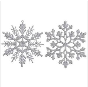 Color azul hecho a mano Navidad deslumbrante copo de nieve cortina soporte adornos tamaño personalizado suministros para fiestas colgantes de Navidad - Product Image 3