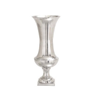 Vase à fleurs en métal creux fait à la main en argent avec une finition élégante, parfait pour le salon et la décoration de réception de mariage - Product Image 1