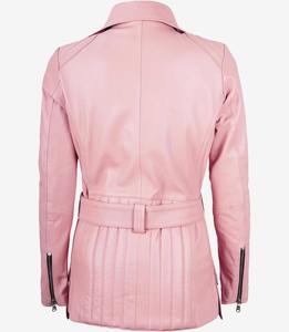 Nouvelle veste personnalisée en cuir de mouton véritable pour femmes, respirante, coupe ajustée, avec broderie en chenille, avec options de logo de couleur personnalisées - Product Image 3