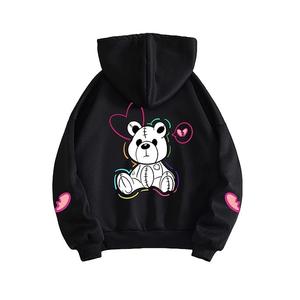 Nuevo diseño de mujer 100% algodón manga larga cuello redondo hombro pendiente Color sólido cómodo Casual Zip Hoodie mejor precio - Product Image 3