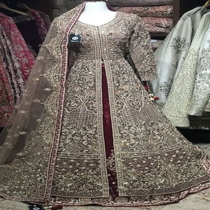 Salwar Kameez traditionnel indien pakistanais en soie pour femmes, robe de mariée brodée longue jusqu'au sol, coupe ample, toutes saisons - Product Image 2