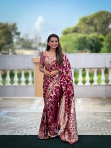 Latest Pure Viscose Silk <b>Saree</b> with Heavy Minakari Weaving Design <b>Saree</b> Collection - Product Image 2